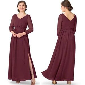 Azazie Angelica Bridesmaid Dress in Cabernet Sz XS